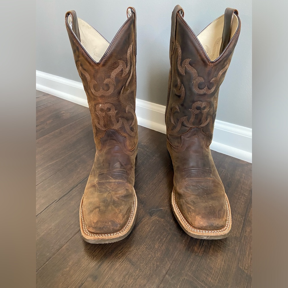 Old West Leather Cowboy Boots - Size 6 in boys